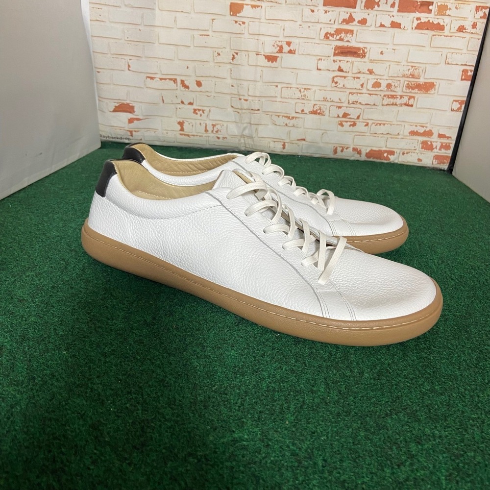 Origo Shoes Everyday Sneaker Men 11 White Pebbled Leather Barefoot Gum Sole